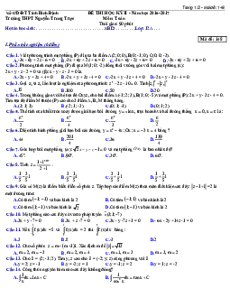 Đề thi HK2 Toán 12 năm học 2016 – 2017 trường THPT Nguyễn Trung Trực – Bình Định