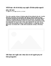 Viết đoạn văn trình bày suy nghĩ về thân phận người phụ nữ xưa - Ngữ văn 12