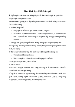 Soạn bài Thực hành đọc: Chiều biên giới - Kết nối tri thức Văn 7