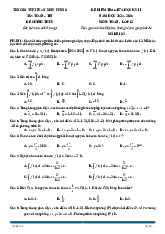 Đề giữa học kỳ 2 Toán 12 năm 2024 – 2025 trường THPT Phan Đình Phùng – Hà Nội có đáp án