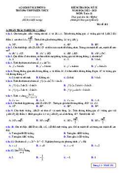 Đề học kỳ 2 Toán 11 năm 2022 – 2023 trường THPT Kiến Thụy – Hải Phòng