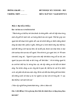 Đề thi học kì 2 môn Ngữ văn 7 năm 2022 - 2023 sách Kết nối tri thức với cuộc sống - Đề 2