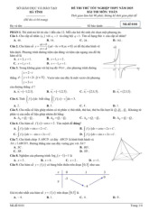 Đề thi thử tốt nghiệp THPT năm 2025 môn Toán sở GD&ĐT Hà Tĩnh
