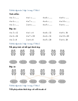 Giải VBT Toán lớp 3 trang 17 Bài 7: Bảng nhân 4 | Cánh diều
