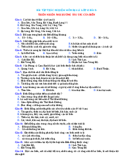 Trắc nghiệm Địa 12 bài 8 có đáp án: Thiên nhiên ảnh hưởng sâu sắc của biển