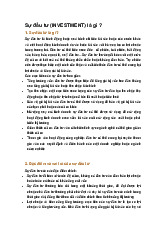 Sự đầu tư (INVESTMENT) là gì ?