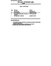 Ôn Tập Đại Số Quan Hệ CSDL - Lớp D và Câu Lệnh SQL