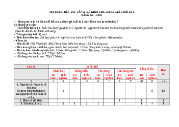 Đề thi học kì 1 môn Khoa học tự nhiên 7 năm 2023 - 2024 sách Cánh diều - Đề 2