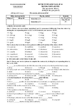 (PAGE ENGLISH FOR THE GIFTED) Đề thi tuyển sinh vào lớp 10 trường THPT Chuyên môn Tiếng Anh năm 2022-2023
