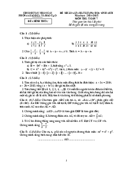 Đề học sinh giỏi huyện Toán 7 năm 2014 – 2015 phòng GD&ĐT Nho Quan – Ninh Bình