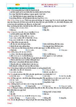 Đề ôn tập HK1Môn Địa 10 Kết nối tri thức - Đề 10 (có đáp án)