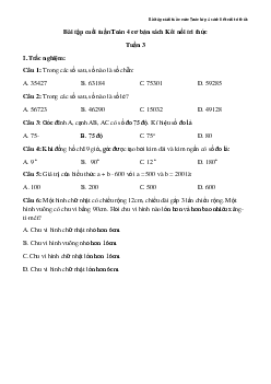 Bài tập cuối tuần Toán lớp 4 Kết nối tri thức - Tuần 3
