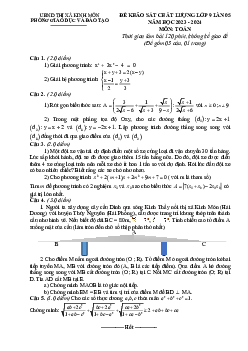Đề khảo sát Toán 9 lần 5 năm 2023 – 2024 phòng GD&ĐT Kinh Môn – Hải Dương