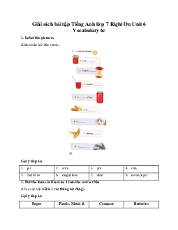 Giải sách bài tập Tiếng Anh lớp 7 Right On Unit 6 Vocabulary 6c