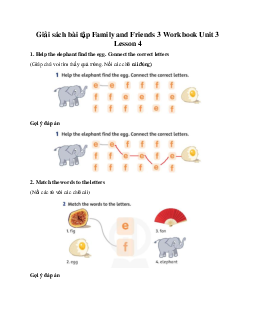 Giải sách bài tập Family and Friends 3 Workbook Unit 3 Lesson 4