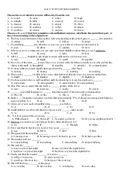 Bài tập tiếng Anh lớp 12 unit 3: Ways of socialising