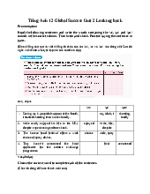 Giải SGK Tiếng Anh 12 Global Success Unit 2 Looking back