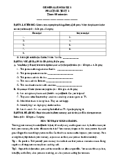 General English 1practice Test 1 môn Tiếng Anh lớp 3