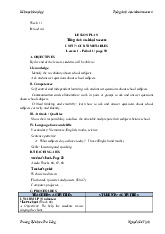 Giáo án môn Tiếng anh lớp 4 - Unit 7: Our timetables | Bộ sách Global Success | Tiểu học ( Chương trình mới)