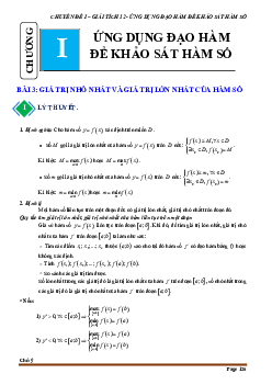 Chuyên đề giá trị lớn nhất và giá trị nhỏ nhất của hàm số | Tài liệu ôn thi THPTQG môn Toán