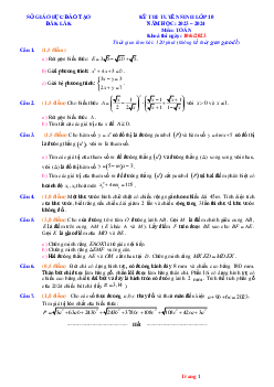 Đề thi tuyển sinh 10 THPT năm 2023-2024 môn toán Sở GD Đăk Lăk (có đáp án và lời giải chi tiết)