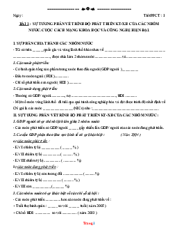 Phiếu học tập Địa Lí 11 theo từng bài học cả năm