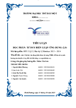 Tiểu luận vận dụng tư duy biện luận làm rõ ảnh hưởng của truyền thông với đời sống con người