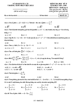 Đề thi HK2 Toán 12 năm 2019 – 2020 trường THPT Phan Bội Châu – Đắk Lắk
