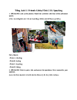 Giải Tiếng Anh 11 Unit 2 2G Speaking | Friends Global