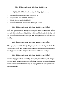 Tập làm văn lớp 2: Viết về bức tranh hoặc ảnh chụp gia đình em (3 mẫu) | Chân trời sáng tạo