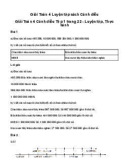 Giải Toán lớp 4 Bài 8: Luyện tập Cánh diều