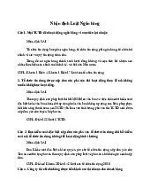 Đề cương môn Luật ngân hàng- Trường Đại học lao động -  xã hội.