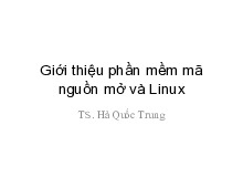 Tổng hợp bài giảng môn Linux và phần mềm nguồn mở| | Trường Đại học Bách Khoa Hà Nội