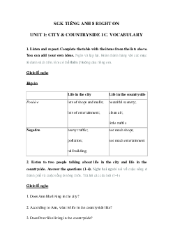 Tiếng Anh 8 Unit 1 1c Vocabulary trang 14