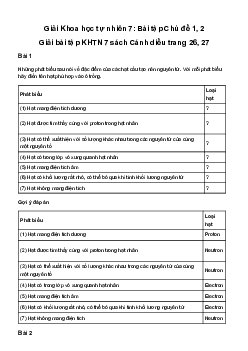 Giải Khoa học tự nhiên 7: Bài tập Chủ đề 1, 2 | Cánh Diều