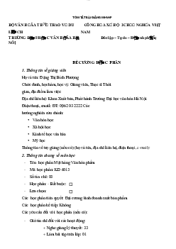 Bài giảng môn Mặt hàng văn hóa phẩm | Đại học Văn hóa Hà Nội