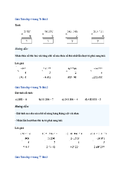 Bài 31: Toán lớp 4 trang 76, 77 Nhân với số có một chữ số Cánh Diều