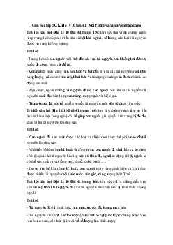 Giải bài tập SGK Địa lý 10 bài 41 ( có đáp án)