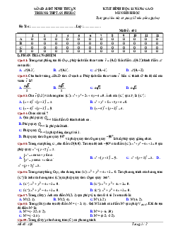Đề kiểm tra Hình học 11 nâng cao chương 1 trường THPT An Phước – Ninh Thuận