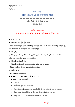 Giáo án môn Văn 6 Chân trời sáng tạo học kỳ 1-Bộ 2