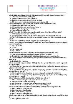 Top 16 Đề thi học kì 1 lớp 9 môn Lịch sử năm học 2023 - 2024