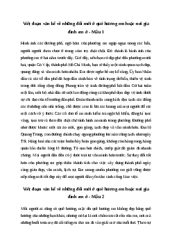 Viết đoạn văn kể về những đổi mới ở quê hương em hoặc nơi gia đình em ở| Văn mẫu Tiếng việt 10| Cánh diều