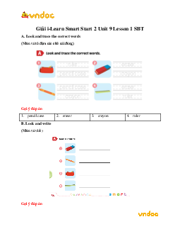 Giải SBT i-Learn Smart Start 2 Unit 9 Lesson 1
