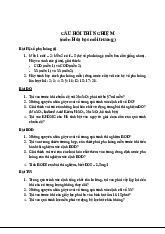 Câu hỏi thí nghiệm: Phân tích COD, DO, BOD, TSS | Hóa học môi trường | Trường Đại học Khoa học Tự nhiên, Đại học Quốc gia Hà Nội