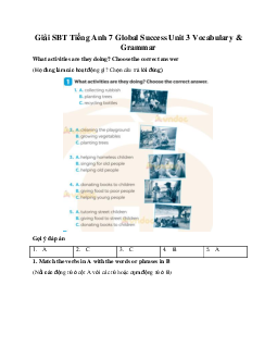Giải SBT Tiếng Anh 7 Global Success Unit 3 Vocabulary & Grammar
