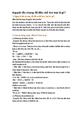 Nguyên tắc chung để điều chế kim loại là gì?