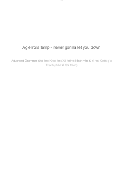 Ag errors temp | Advance grammar | Đại học Khoa học Xã hội và Nhân văn, Đại học Quốc gia Thành phố HCM