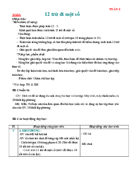 Giáo án Toán 2 tuần 8 sách Chân trời sáng tạo