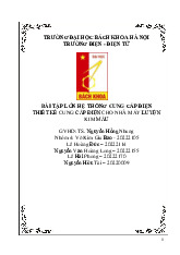 Bài tập lớn Thiết kế cung cấp điện cho Nhà máy Luyện kim mầu môn Hệ thống cung cấp điện | Đại học Bách Khoa Hà Nội