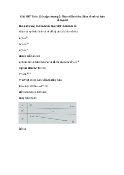 Giải SBT Toán 12 ôn tập chương 2: Hàm số lũy thừa. Hàm số mũ và hàm số logarit